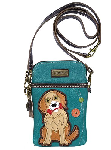 Chala Golden Retriever Cellphone Crossbody Handbag - Convertible Strap