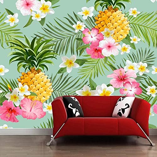 Photo Home Decor Tropical Flower Fruit Pineapple Bedroom Wallpaper Wall Art Mural 3D Wallpaper Paste Living Room The Wall For Bedroom Children's Room Mural Removable Wall Posters 157" X 110" #TOP1