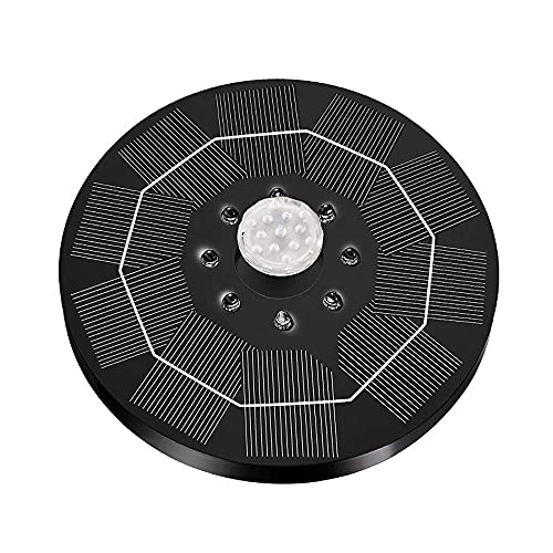Solar Bird Bath Fountain Pump, 3W Solar Fountain Pumps With 6 Different Nozzles,Water Fountain Pump 8 Led Landscape Lights Colors Variable For Bird Bath, Garden, Pond, Pool, Outdoor #TOP9