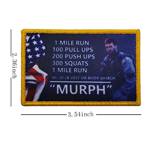 Murph Embroidery Patches, Personalized Military Badges Customized Appliques 3.54 x 2.36 Inch