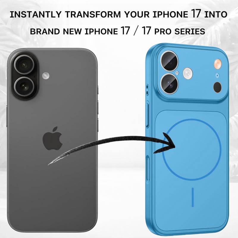 Image of SHINESTAR Converter Case for iPhone 17 | Premium Protective Mag-Safe Cover | iPhone 18 Pro / 18 Pro Max Series Style Design | in-Built Camera Guard | Wireless Charging Compatible - Sky - Blue