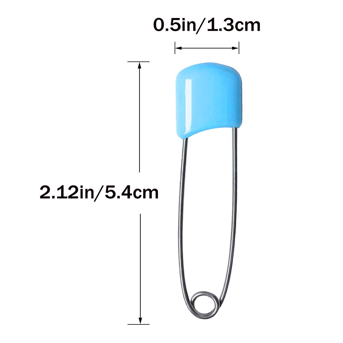 50 Pcs Diaper Pins, Plastic Head Safety Pin with Safe Locking Closures (Colorful) : Baby