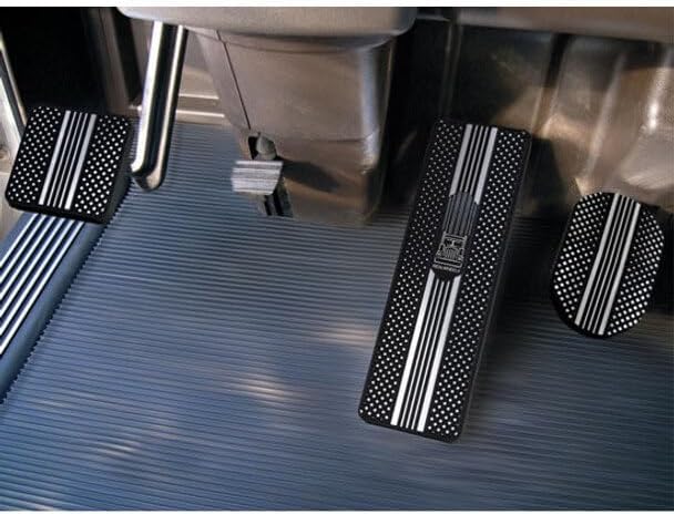 Technical Precision Replacement for Kenworth W990 Year 2019 Black Anodized Aluminum Billet Pedal Set W/Kenworth Logo and Pyramid Cut Design