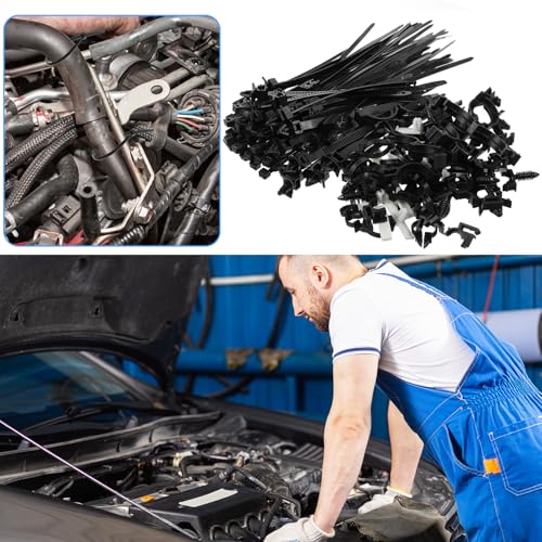 200 Pieces Car Wire Loom Routing Clips Push Mount Cable Tie Assortment 15 Sizes Car Harness Routing Clips Universal Wiring Harness Clip Replacement Parts for Automotive - Thumbnail 7