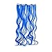 SWACC 7 Pcs Full Head Party Highlights Clip on in Hair Extensions For Women Colored Hair Streak Synthetic Hairpieces (20-Inch Curly, Blue)