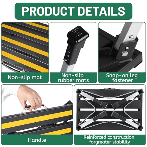 Taburete plegable de aluminio DBREAKS con diseño premium y 4 alturas 6