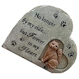 GANAZONO Herzförmiger Katzen gedenkstein aus Langlebigem Harz für Garten und Zuhause Wetterfeste Tiergrabstätte als Liebevolles Andenken an Verstorbene Katzen Dekorative Gartenskulptur