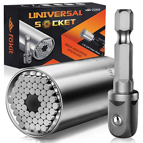 Universal Socket Tool Gifts for Men Dad - Socket Grip Tool Sets with Power Drill Adapter, Unique Gadgets Handy DIY Multitools for Men, Stocking Stuffers Gifts for Men/Husband/Boyfriends/Women(7-19mm)