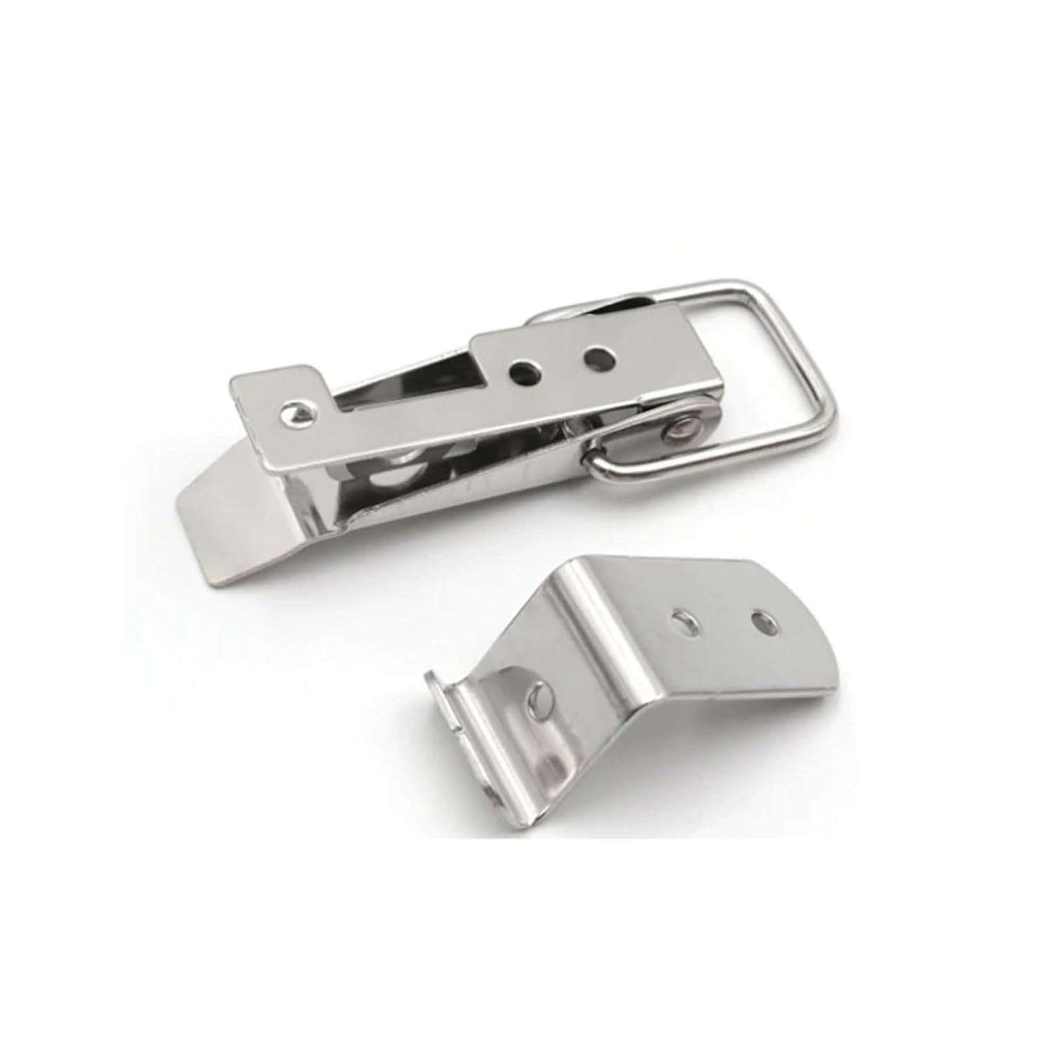 Stainless Steel Hasp Lock Self Locking Toggle Latch Catch Buckle Spring Loaded Latch Catch for Cabinet Boxes Suitcase 503 1Pcs(304 Stainless Steel)