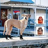 Hundeschuhe Pfotenschutz [4 Stück], Wasserabweisend & Atmungsaktiv, rutschfeste Sohle & Reflektierender Klettverschluss - Für Klein/Mittel/Großhunde | Hochschaftige Outdoor Hundestiefel (6#)
