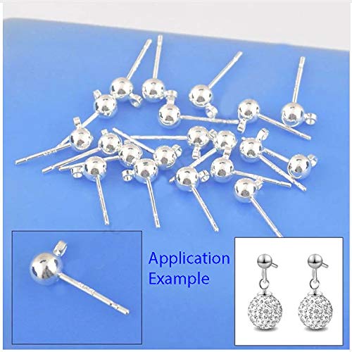 20pcs Hypoallergenic Earring Posts Stud Earrings 5mm Ball Post with Loops Earnut Backs Gold Plated Brass for Jewelry Making CF218-4