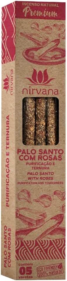 Incenso Nirvana Palo Santo Com Rosas Premium 100% Natural