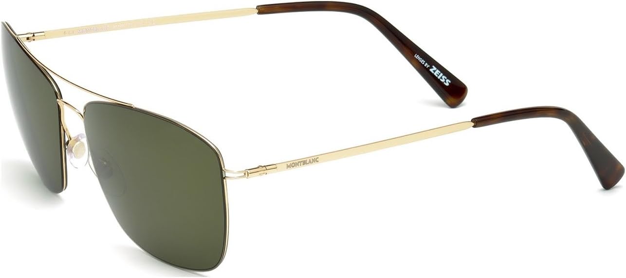 Mont Blanc MB594S Sunglasses - Shiny Rose Gold Frame, Green Lenses, 59 mm Lens MB594S5928N