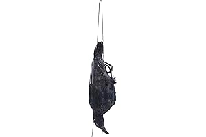 Etistta Lifelike Black Feathered Realistic Hanging Dead Crows Decoy