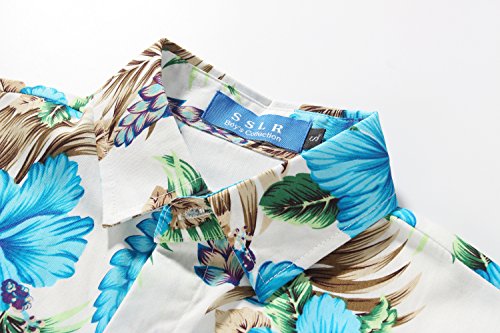 Big Boys Hawaiian Shirt, Kids Hawaiian Shirt, Boys Cotton Beach Shirt Tropical Short Sleeve Button Up Shirts (Small, White) #TOP2