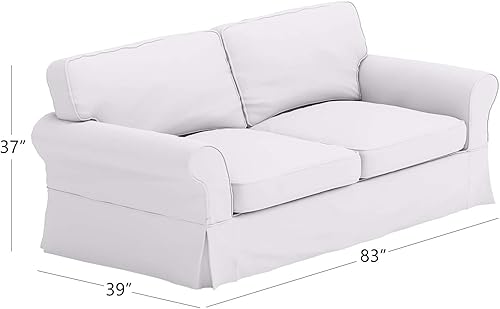 Miniatura 2 de La funda de sofá de algodón (ancho 81  85 pulgadas, no 92 pulgadas) se adapta al sofá Pottery Barn PB Comfort Roll Arm (no sofá grande). Una funda