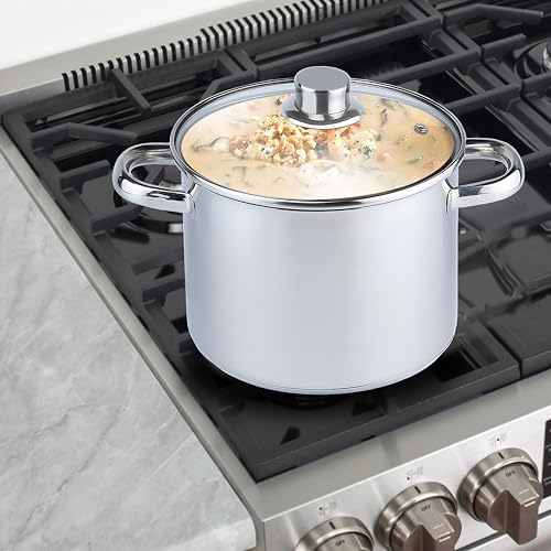Miniatura 6 de Aro Olla Profesional Multiuso Con Tapa De Vidrio, Para Todo Tipo De Cocinas, Ø 28 Cm, Olla Grande 13,5 L , Olla De Acero Inoxidable Para Restaurante, Hotel, Catering.