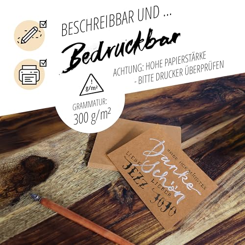 Karteikarten Japun – blanko Postkarten Kraftpapier Set (100 Stück)