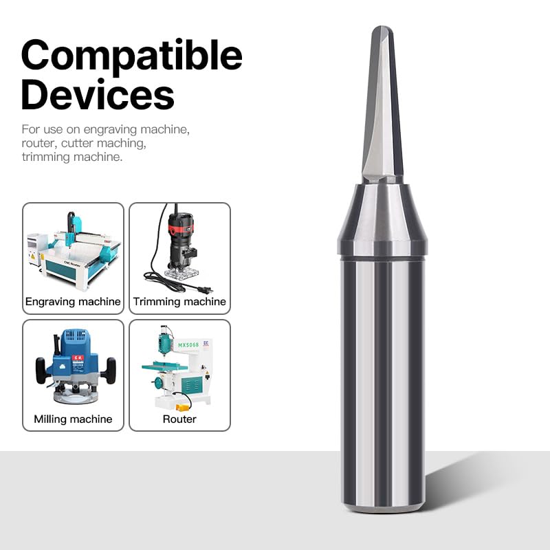HUHAO 1/2 Inch TCT Router Bits, R1.6mm Rounded Bottom Arc Grooving Cutter for Wood Bending, CNC Milling Smooth Grooves in Solid Wood, Plywood, MDF for Furniture & Door Panels