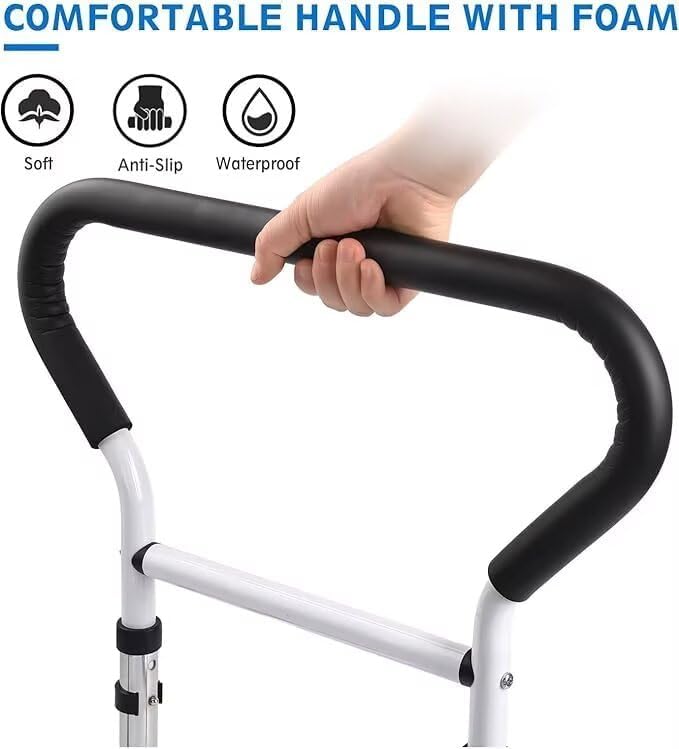 Miniatura 5 de Rieles de cama plegables para adultos mayores, barra de soporte de cama médica con bolsa de almacenamiento, se adapta a colchones King Queen, Full