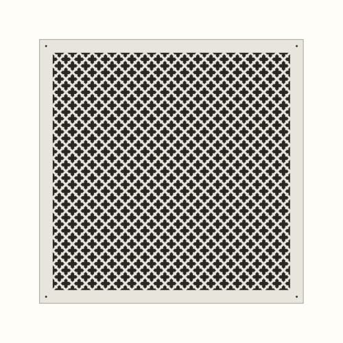 Vent Cover for Walls and Ceiling 1/4" MDF Primed White Custom Size Fan Cover Wall Register Ceiling Register Air Return Ventilation Cover Style # 10 (18" x 18" Duct - (20" x 20" Overall))