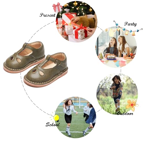 Image of Felix & Flora Toddler Little Girl Princess Dress Shoes-Mary Jane Flats for Girl Party School Shoes