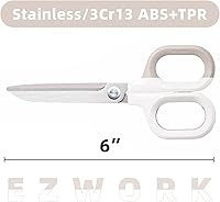 Vista 5 de Tijeras multiusos, asas de agarre cómodo, tijeras afiladas para oficina, hogar, escuela, manualidades, suministros de tela de costura