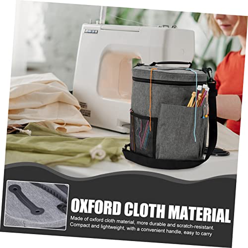 Veemoon Bolsa De Armazenamento Portátil Barril De Lã Portátil Fio De Lã Tecido Oxford Cinza 600D
