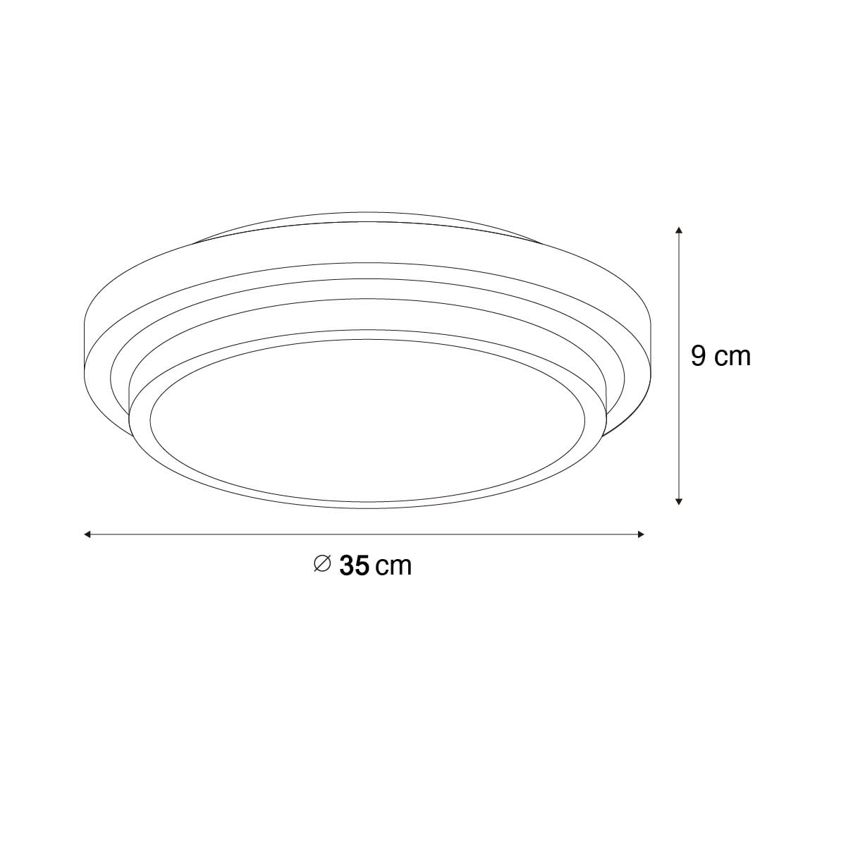Qazqa walden - Lampada da soffitto Moderno - 2 luce - Ø 35 cm - Nero - Moderno - Illuminazione esterna