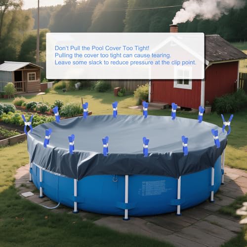 image for Fabflame 30 PCS Pool Cover Clips for Above Ground Pools,5.1 Inch Stain