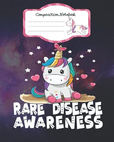 Composition Notebook: Cute Rare Disease Awareness Unicorn Lovers - Notebook Blank Lined Ruled 100 pages 8x10 inches