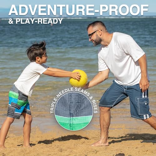 Image of Kanu Surf Boys' Terrapin Turtle Quick Dry Beach Board Shorts Swim Trunk