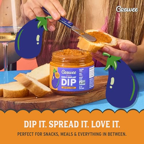 image for Growee Vegan Garlic Eggplant Dip (2 Pack) | Nut-Free, Gluten-Free & Da