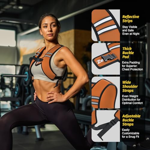 Image of ZELUS Weighted Vest, Washable Z-Fit Soft Iron Weighted Vest for Women and Men, 5 /10 /15 lb Weight Vest with Reflective Strips & Adjustable Straps, Ultra Thin Weight Vest for Gym Strength Training