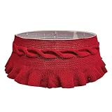 Gentlecarin Christmas Tree Collar, Knitted Red Christmas Tree Ring, 3D Christmas Tree Bottom Decorat