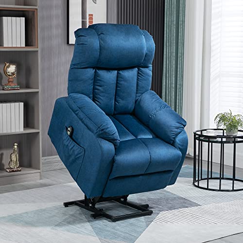 Homcom Power Lift Chair, Electric Recliner For Elderly, Compact Living Room Chair With Side Pocket & Remote Control, Blue #TOP1