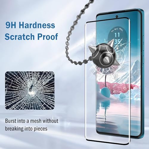 Image of STP FEEL Advanced Black Border Tempered Glass For Motorola Edge 40 / Edge 30 Fusion /Edge 40 Neo (6.55 Inch, Pack of 1) Full Screen Coverage (except edges) Screen Protector Guard