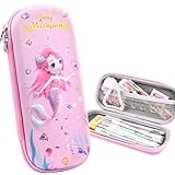 YIKANGHENG 1 Pack 3D Pen and Pencil Box, 9 Inch x 4 Inch x 2 Inch Hard Pencil Box for Pen and Marker Storage and Holiday Gifts (mermaid)