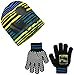Disney Little Boys' Striped Mickey Slouchy Beanie with Glove Set