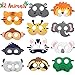 Safari Jungle Animal Felt Masks Wild Animal Theme Birthday Party Favors Costumes Dress-Up Party Supplies(12 Pieces)