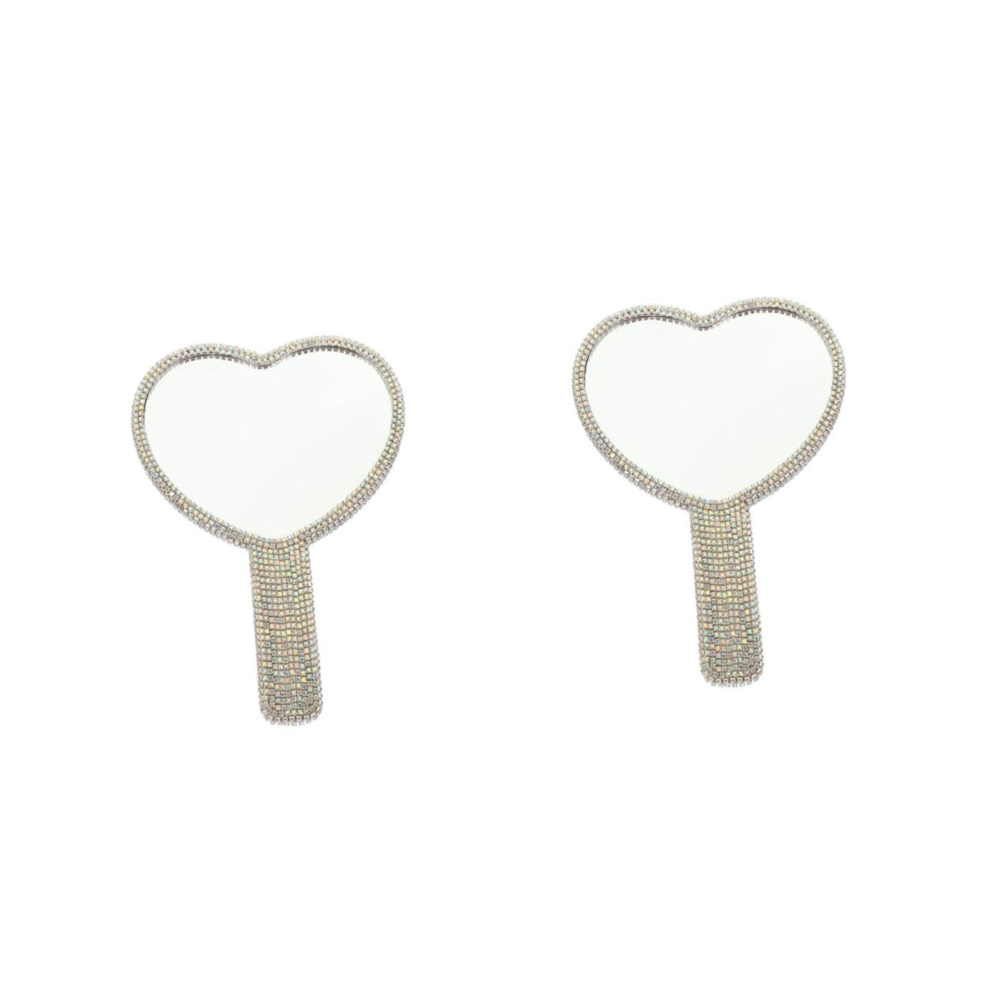 Miroir de maquillage portable avec strass pour femmes, idéal voyage et retouche de teint