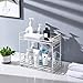 zccz 2-Tier Bathroom and Kitchen Organizer - Skincare Storage - Easy Assembly Countertop Rack - White Cream Color Multi-Purpose Holder for Bathroom or Kitchen Essentials - Compact and Durable Design