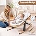 Swegrow 2-in-1 Baby Bouncer, Portable Newborn Bouncer Seat with 3 Adjustable Heights, Rocker and Stationary Options, Infant Rocker Chair with Hanging Toys (White)