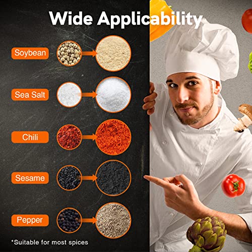 Gravity Electric Salt And Pepper Grinder Set - Usb Rechargeable，Automatic Salt Pepper Mill With 5 Adjustable Coarseness, Ceramic Grinder With Bottom Cap, White Led Lights #TOP7