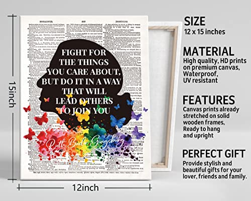 Rbg Canvas Wall Art Inspirational Quote Decor, Ruth Bader Ginsburg Motivational Home Decoration Poster Print, Motivational Wall Art, Gift For Lawyer, Attorney, Judge, Woman, Girl Size 12X15 #TOP2