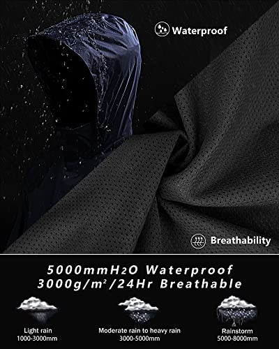 33,000ft Men's Rain Suit Packable Waterproof Lightweight Rain Gear for Golf Hiking Cycling 2 Pieces (Jackets and Pants) - Thumbnail 2