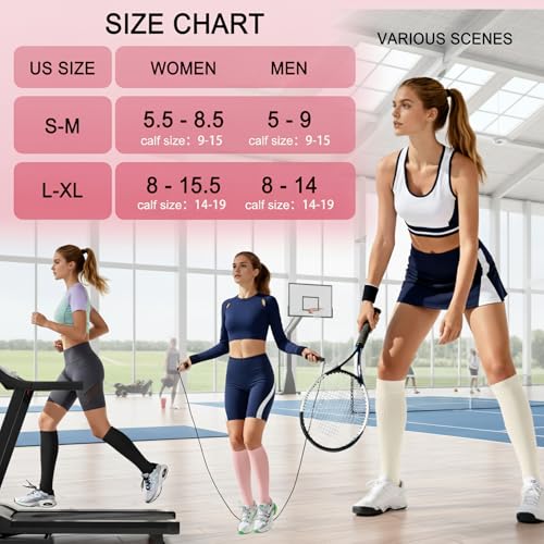 Image of Iseasoo 4 Pairs Compression Socks for Women Circulation-Best Support for Nurses,Running,Athletic,Travel