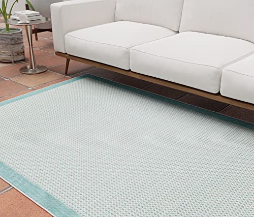 Bashian Collection Area Rug - Luxury Power Loom Polypropylene - Home Decor For Runner Rug, Entryway Rug, Living Room Rugs, 4’ X 6’, Aqua #TOP13