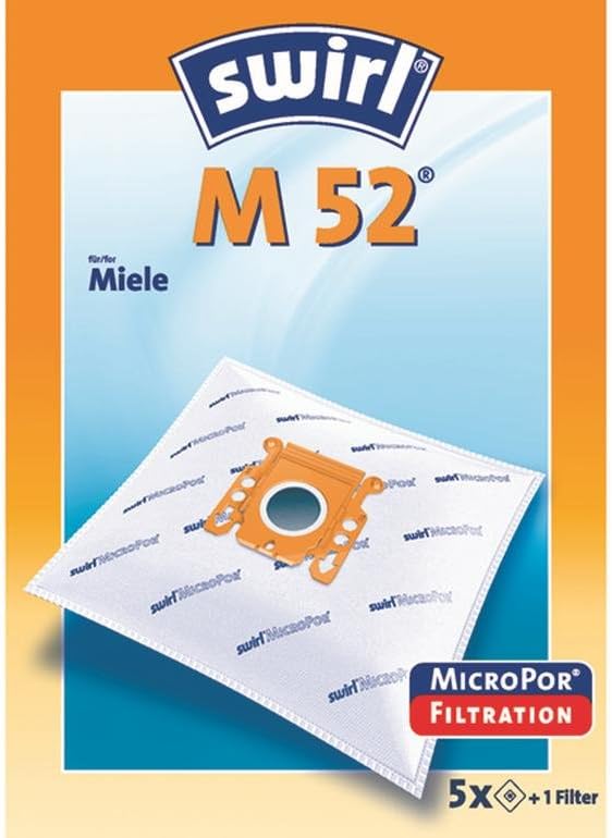 Sacchetti Per Aspirapolvere Swirl M49 MicroPor Plus - 4 Pezzi, Per Miele Tipo G, Antiallergici