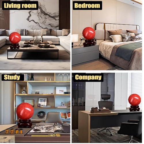 Bola de cristal rojo para decoración de salón de 8cm 7